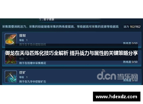御龙在天马匹炼化技巧全解析 提升战力与属性的关键策略分享