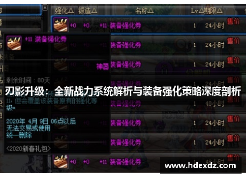 刃影升级：全新战力系统解析与装备强化策略深度剖析